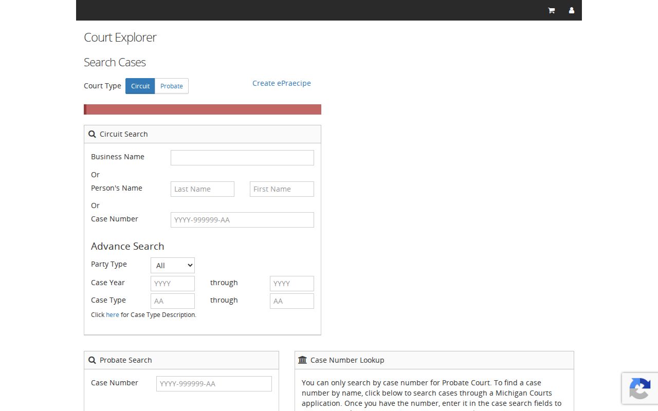 Oakland Township resident lookup using Oakland County Court Explorer